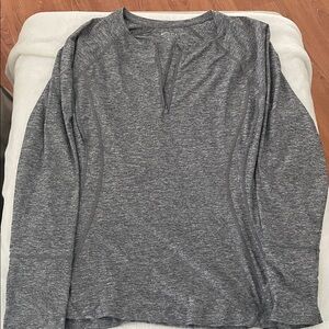Athleta 1/4 zip Heathered Gray Performance Top
